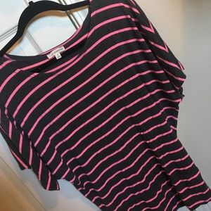 Grey & Pink Stripped Tee